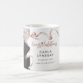 Trendy Beige Bow Foto Abschluss Kaffeetasse (Mittel)
