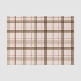 Trendy Beige Brown Tartan Kariert Seidenpapier