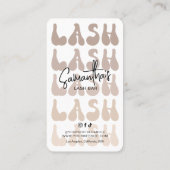 Trendy Beige Lash Aftercare Instructions Retro Visitenkarte (Rückseite)