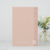 Trendy Beige Monogram mit Terracotta Boho Brown Briefpapier (Stehend Vorderseite)