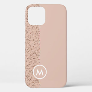 Trendy Beige Monogram mit Terracotta Boho Brown Case-Mate iPhone Hülle