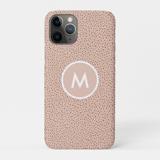 Trendy Beige Monogram mit Terracotta Boho Brown Case-Mate iPhone Hülle (Rückseite)