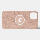 Trendy Beige Monogram mit Terracotta Boho Brown Case-Mate iPhone Hülle (Rückseite (Horizontal))