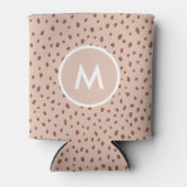 Trendy Beige Monogram mit Terracotta Boho Brown Dosenkühler (Vorderseite)