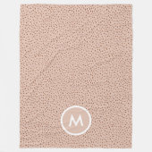Trendy Beige Monogram mit Terracotta Boho Brown Fleecedecke (Vorderseite)