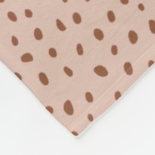 Trendy Beige Monogram mit Terracotta Boho Brown Fleecedecke (Ecke)