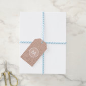 Trendy Beige Monogram mit Terracotta Boho Brown Geschenkanhänger (Mit Garn)