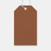 Trendy Beige Monogram mit Terracotta Boho Brown Geschenkanhänger (Rückseite)