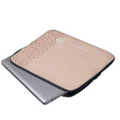 Trendy Beige Monogram mit Terracotta Boho Brown Laptopschutzhülle (Vorne Knopf)