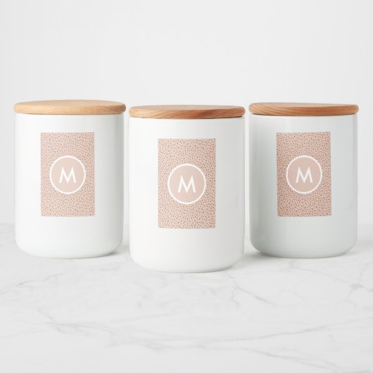 Trendy Beige Monogram mit Terracotta Boho Brown Lebensmitteletikett (Flaschen)