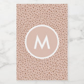 Trendy Beige Monogram mit Terracotta Boho Brown Lebensmitteletikett (Einzelnes Label)