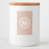 Trendy Beige Monogram mit Terracotta Boho Brown Lebensmitteletikett (Vorderseite)