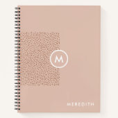 Trendy Beige Monogram mit Terracotta Boho Brown Notizblock (Vorderseite)