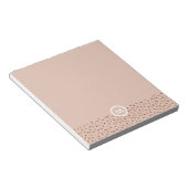 Trendy Beige Monogram mit Terracotta Boho Brown Notizblock (angewinkelt)