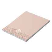 Trendy Beige Monogram mit Terracotta Boho Brown Notizblock (Rotiert)