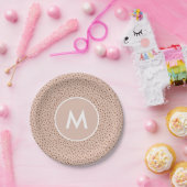 Trendy Beige Monogram mit Terracotta Boho Brown Pappteller (Party)