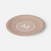 Trendy Beige Monogram mit Terracotta Boho Brown Pappteller (Schrägansicht)