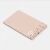 Trendy Beige Monogram mit Terracotta Boho Brown Post-it Klebezettel (angewinkelt)