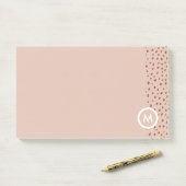 Trendy Beige Monogram mit Terracotta Boho Brown Post-it Klebezettel (Auf Schreibtisch)
