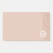Trendy Beige Monogram mit Terracotta Boho Brown Post-it Klebezettel (Vorderseite)