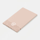 Trendy Beige Monogram mit Terracotta Boho Brown Post-it Klebezettel (angewinkelt)