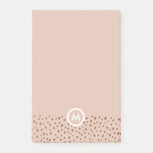 Trendy Beige Monogram mit Terracotta Boho Brown Post-it Klebezettel