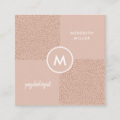 Trendy Beige Monogram mit Terracotta Boho Brown Quadratische Visitenkarte (Vorderseite)