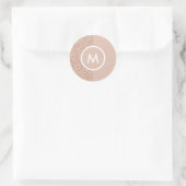 Trendy Beige Monogram mit Terracotta Boho Brown Runder Aufkleber (Tasche)
