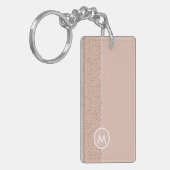 Trendy Beige Monogram mit Terracotta Boho Brown Schlüsselanhänger (Vorderseite links)