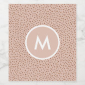 Trendy Beige Monogram mit Terracotta Boho Brown Weinetikett (Einzelnes Label)