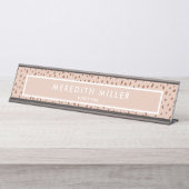 Trendy Beige Name mit Terracotta Boho Brown Schreibtischnamensplakette (Vorderseite )
