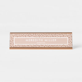 Trendy Beige Name mit Terracotta Boho Brown Schreibtischnamensplakette