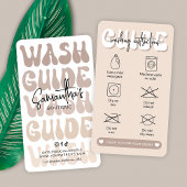 Trendy Beige Retro-Waschanleitung Pflegekarten Visitenkarte