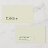 Trendy Beige Schlicht Stylish Business Card Visitenkarte (Vorne/Hinten)