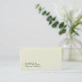 Trendy Beige Schlicht Stylish Business Card Visitenkarte (Stehend Vorderseite)