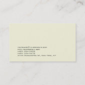Trendy Beige Schlicht Stylish Business Card Visitenkarte (Rückseite)