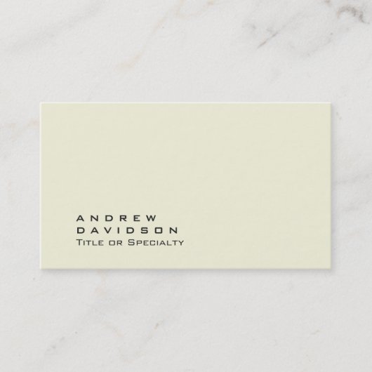 Trendy Beige Schlicht Stylish Business Card Visitenkarte (Vorderseite)