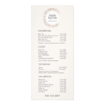 Trendy Beige Sequin Beauty Price List Service Menü