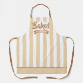 Trendy Beige Stripes Girly Bakery Chef Caterer Schürze (Vorderseite)