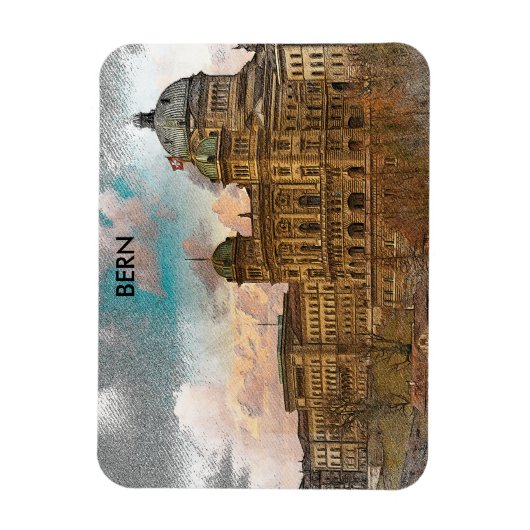 Trendy Bern Schweiz Europa Stadtansicht Magnet (Vertikal)