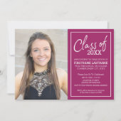 Trendy Berry Polka Graduation Party Ankündigung (Vorderseite)