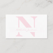 Trendy beruflich blassrosa mit Monogramm Visitenkarte (Vorderseite)