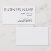 Trendy Beruflich Chic White Business Card Visitenkarte (Vorne/Hinten)