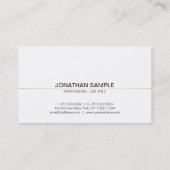 Trendy Beruflich Clean Classy Schlicht White Gold Visitenkarte (Rückseite)