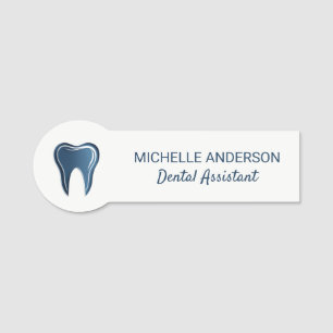 Trendy Beruflich Dental Assistant white Blue Namensschild