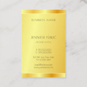 Trendy Beruflich Elegante Imitate Gold Moderne Visitenkarte (Rückseite)