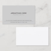 Trendy Beruflich Modern Elegant Gray Semi Gloss Visitenkarte (Vorne/Hinten)