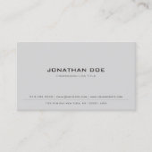 Trendy Beruflich Modern Elegant Gray Semi Gloss Visitenkarte (Vorderseite)
