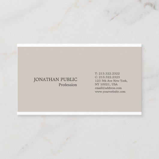 Trendy Beruflich Moderne Elegante Farbe Einfach Visitenkarte (Vorderseite)