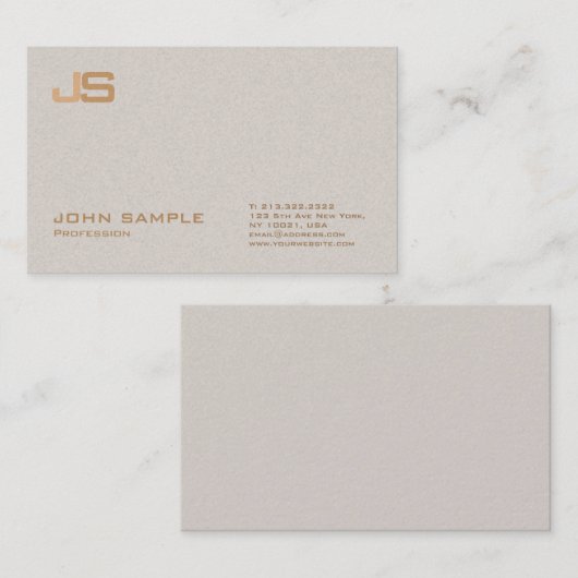 Trendy Beruflich Premium Pearl Finish Monogram Visitenkarte (Vorne/Hinten)